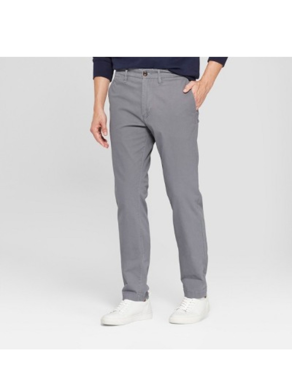 Men's Classic Straight Chino Pants in Gray